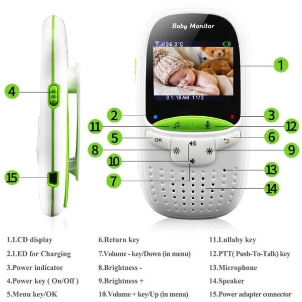 2.4 Wireless Baby Monitor With Lcd Night Vision & Two-Way Talk - White - Image 9