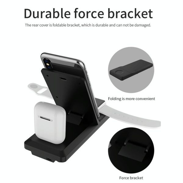 3 In 1 Foldable Wireless Charger For Iphone Iwatch Airpods - White - Image 14