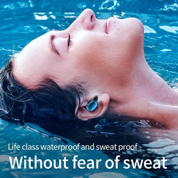 True Wireless Bluetooth Earphones with Digital Display and Charging Box - White - Image 10