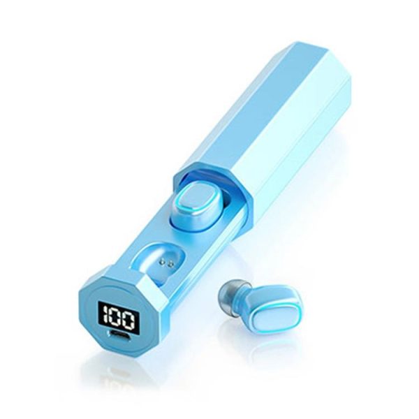 True Wireless Bluetooth Earphones with Digital Display and Charging Box - White - Image 14