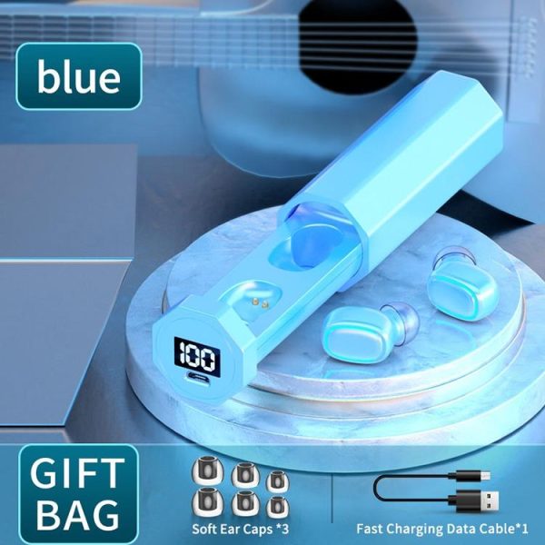 True Wireless Bluetooth Earphones with Digital Display and Charging Box - White - Image 15