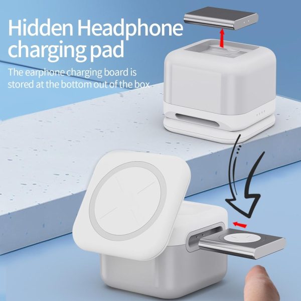 15W 3 In 1 Magnetic Wireless Charger White - Image 5