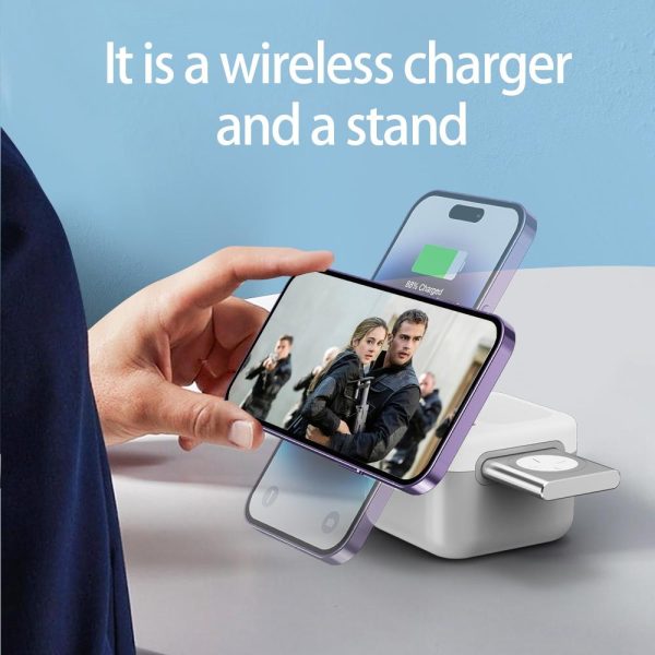 15W 3 In 1 Magnetic Wireless Charger White - Image 8