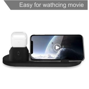 6 In 1 Wireless Charger For Iphone Apple Watch Airpods & Android - White - Image 4