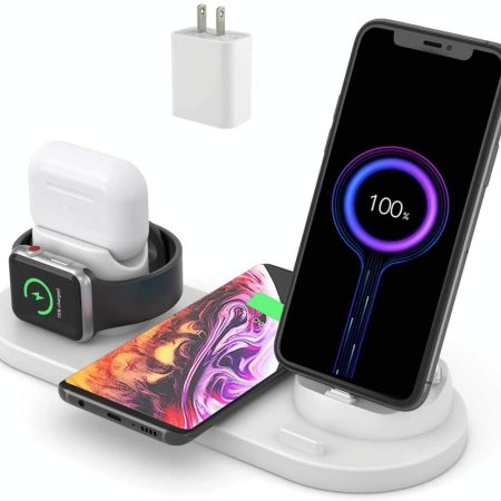 6 In 1 Wireless Charger For Iphone Apple Watch Airpods & Android - White - Image 14