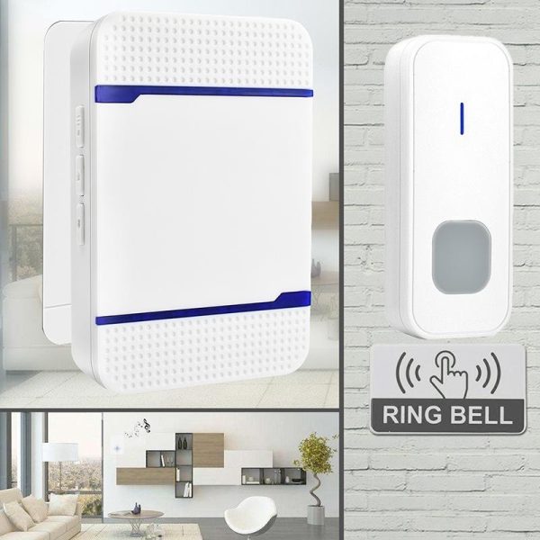 Wireless Waterproof Doorbell Receiver - 110Db Low Power 300M Range 53 Music Options Night Light - White - Image 8