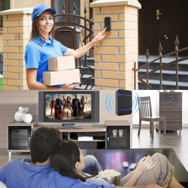 Wireless Waterproof Doorbell Receiver - 110Db Low Power 300M Range 53 Music Options Night Light - White - Image 9