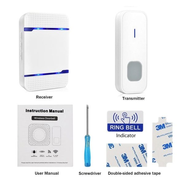 Wireless Waterproof Doorbell Receiver - 110Db Low Power 300M Range 53 Music Options Night Light - White - Image 10