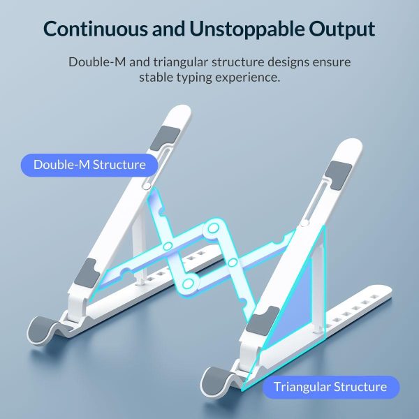 Portable Laptop Stand - Foldable - White - Image 5