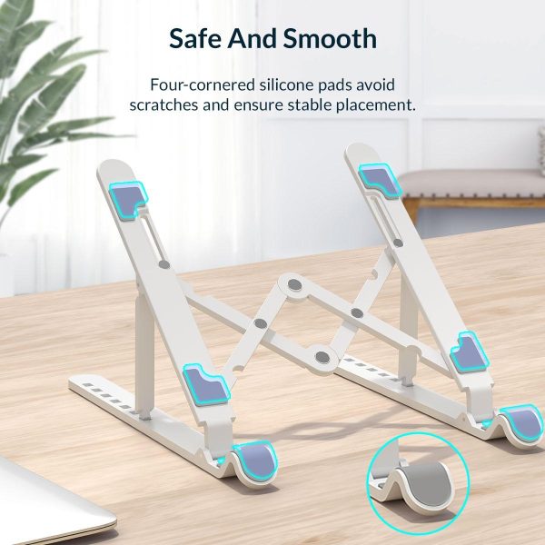 Portable Laptop Stand - Foldable - White - Image 7