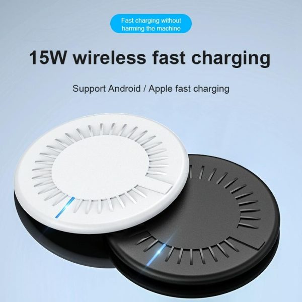 15W Round Wireless Fast Charger 964 Shape - White - Image 4