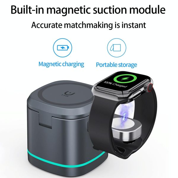 15W 3 In 1 Magnetic Wireless Charger - White - Image 12