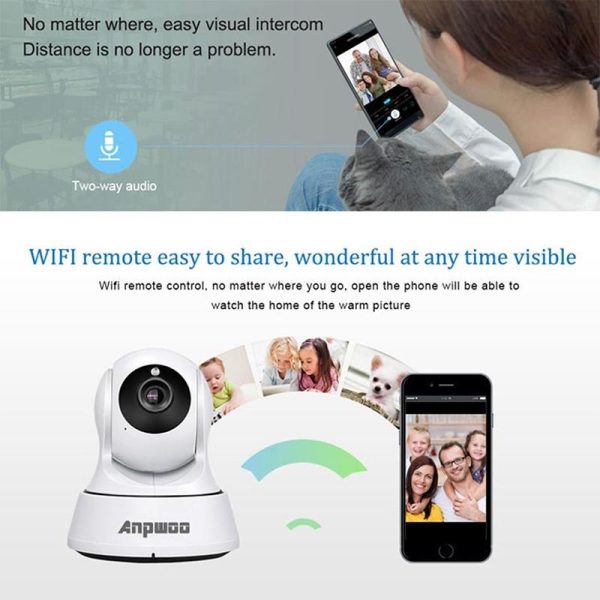 720P Smart Wifi Monitor Camera With 100W Wide Angle Lens Night Vision & Tf Card Expansion - Image 9