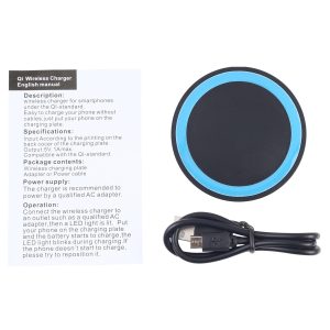 Universal 5W Round Wireless Charger - Black + White - Image 8