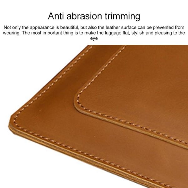 Premium Leather Business Laptop Bag With Zipper - Universal Fit - Brown - Image 6