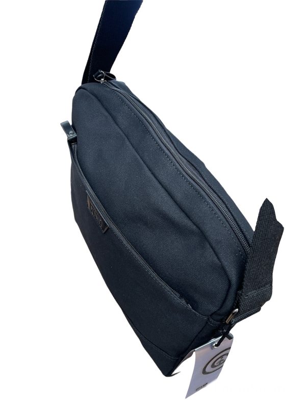 FIB Byron Canvas Laptop Messenger Bag - Black, Adjustable Strap, Fits 13" Laptop - Image 4