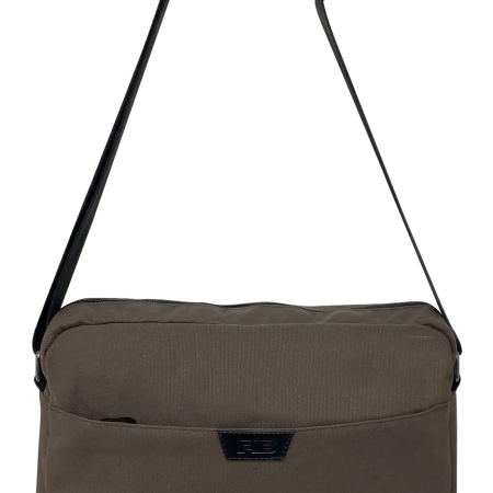 FIB Byron Canvas Laptop Messenger Bag Travel Shoulder Sling - Brown