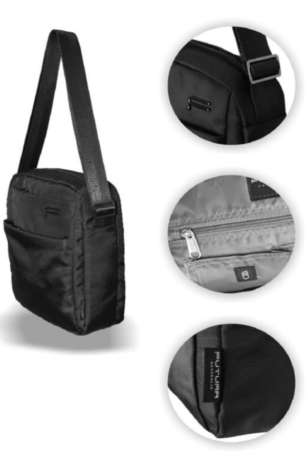 Futura Australia City Vertical Crossover Bag - Black - Image 4