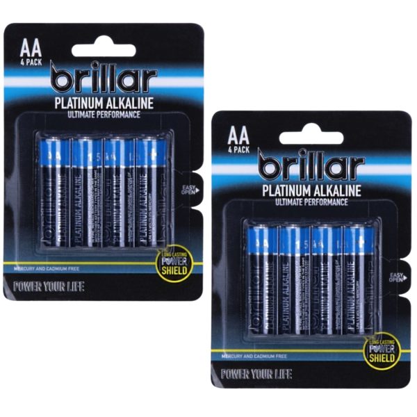 2x 4 Pack LR6 AA Platinum Alkaline Batteries Long Lasting Power Home Office - Image 2