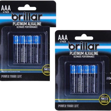 8x AAA Platinum Alakaline Batteries Long Lasting Power Home