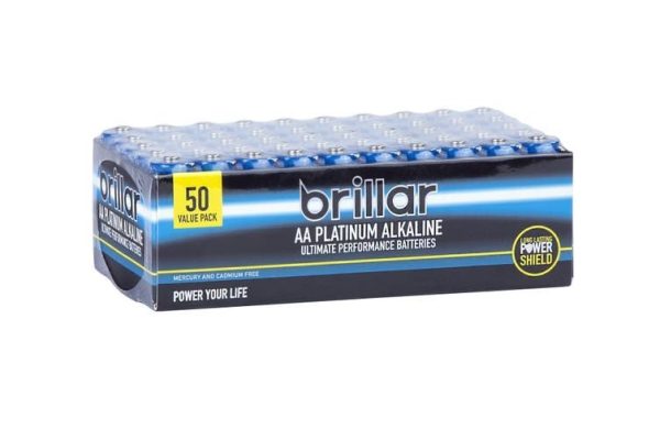 Brillar AA Platinum Alkaline Ultimate Performance Batteries - 50 PCS - Image 2