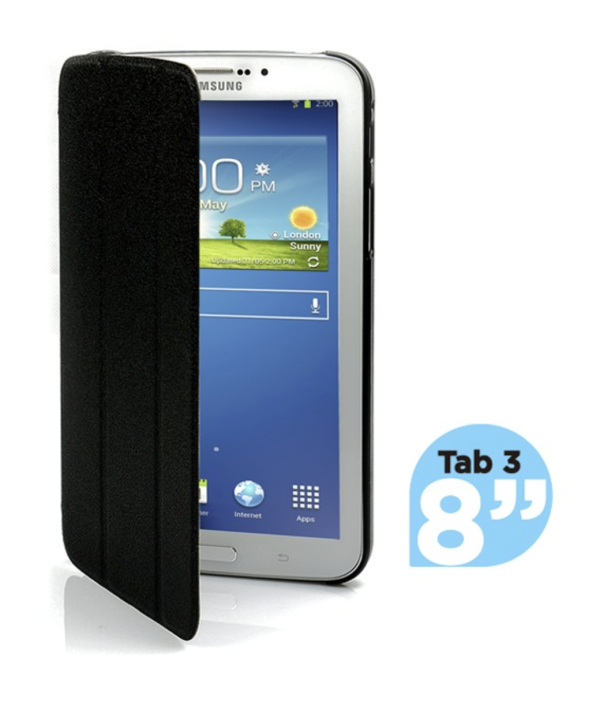 mBeat Samsung Galaxy Tab 3, 8 inch Ultra Slim Triple Fold Case Cover - Black - Image 2