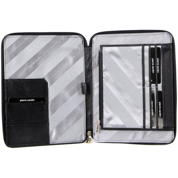 Pierre Cardin Unisex Document Folio for iPad Tablet Compendium Cover Case - Black - Image 2