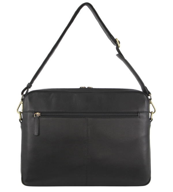 Pierre Cardin Croc-Embossed Leather Business 15" Laptop Computer Bag - Black - Image 4