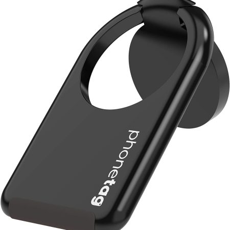 phonetag - Multi-View Phone Stand with Magnetic Ring Holder Universal (Black)