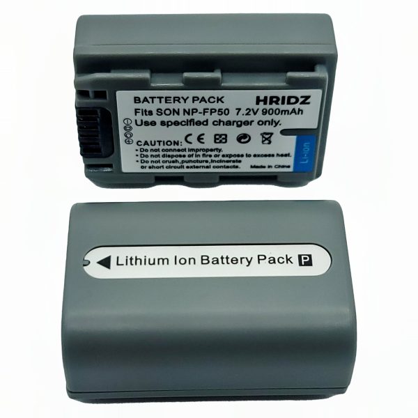 Hridz NP-FP50 Batteries & Dual Charger Set For Sony NP-FP50 DCR-HC85 - Image 3