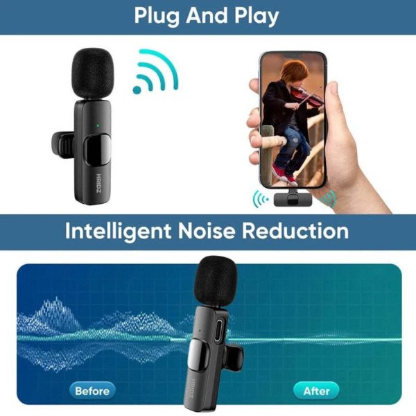Hridz K9 Wireless Rechargeable 1 in 1 Microphone For Lightning Port Devices Recording Interview - Image 2