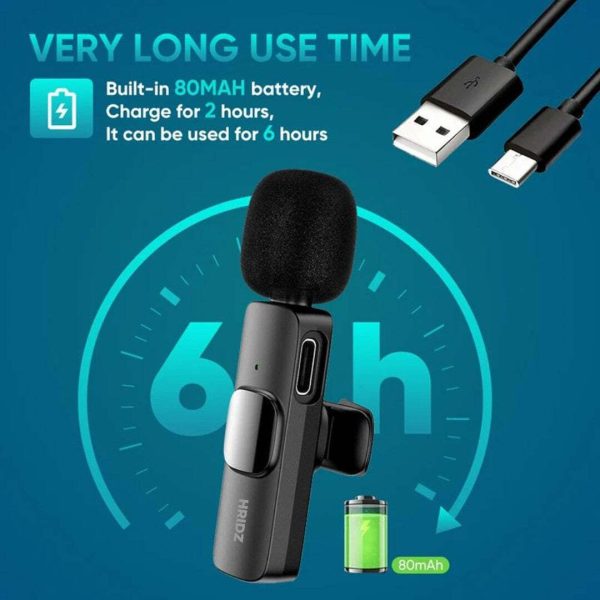 Hridz K9 Wireless Rechargeable 1 in 1 Microphone For Lightning Port Devices Recording Interview - Image 5
