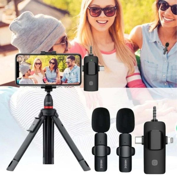 Hridz K31 Wireless Mini Microphone 3 in 1 for iOS, Android, Camera Smartphone DSLR Desktop Laptop - Image 3