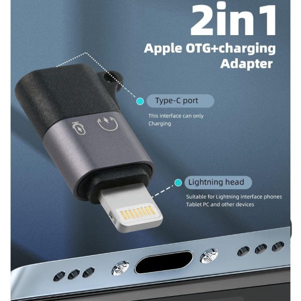 2-Pack USB-C to Lightning OTG Adapter | Fast Charging & Data Sync | Compatible with iPhone 7-14 Pro Max, Headphones, Flash Drive, Mouse & More - Image 4