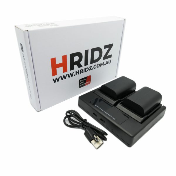 HRIDZ LP-E6 2 Batteries and 1 Dual Charger for Canon LP-E6n LP E6 Battery - Image 2