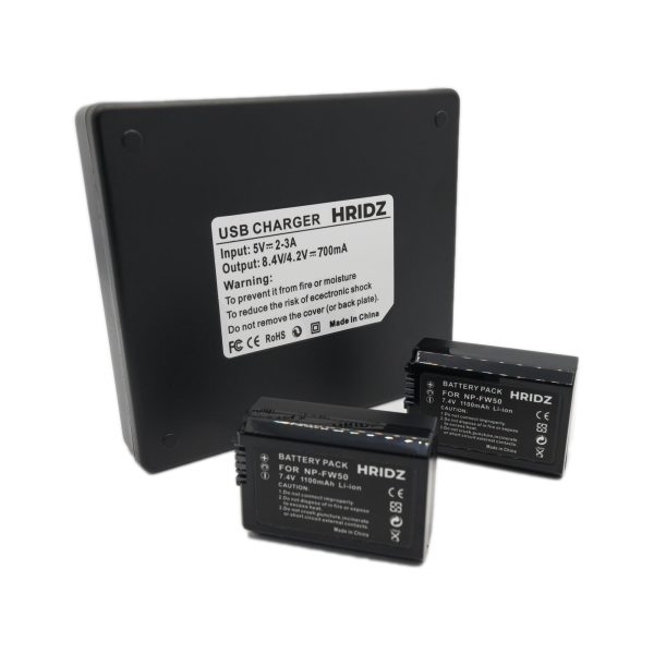 Hridz NP-FW50 Battery & Charger Pack for Sony NP-FW50 and SLT-A33,A35,A37,A55V, DSC-RX10 - Image 3