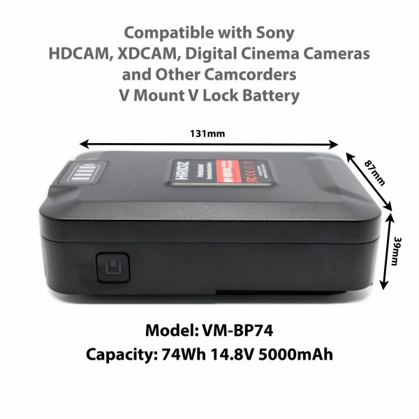 HRIDZ VM-BP74 V Lock V Mount Battery - 74Wh 14.8V 5000mAh Li-ion Battery - Image 2