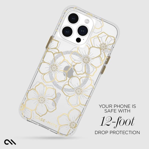Case-Mate Floral Gems MagSafe Case For iPhone 15 Pro Max - Gold - Image 2