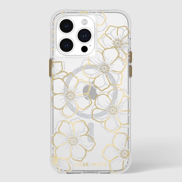 Case-Mate Floral Gems MagSafe Case For iPhone 15 Pro Max - Gold - Image 3