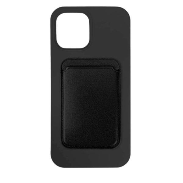 Cleanskin Silicon Case with Magnetic Card Holder for iPhone 13 (6.1") - Black - Image 2