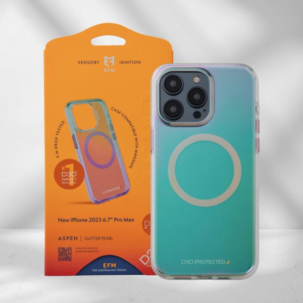 EFM Aspen Case Armour with D3O BIO suits iPhone 15 Pro Max  - Glitter Pearl - Image 3