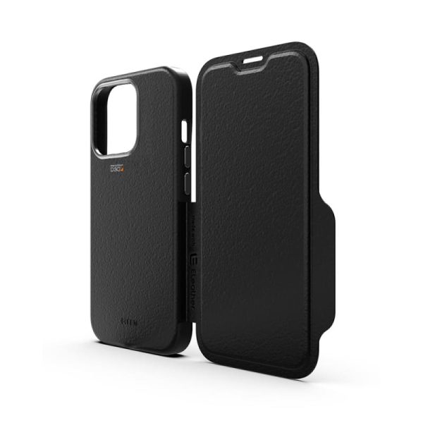 EFM Monaco Leather Wallet Case Armour with D3O 5G Signal Plus for iPhone 13 Pro (6.1" Pro) - Black - Image 2