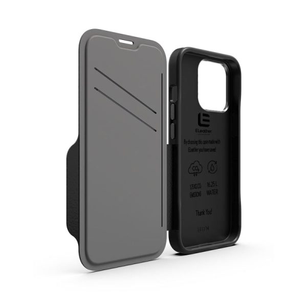 EFM Monaco Leather Wallet Case Armour with D3O 5G Signal Plus for iPhone 13 Pro (6.1" Pro) - Black - Image 4