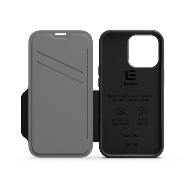 EFM Monaco Leather Wallet Case Armour with D3O 5G Signal Plus for iPhone 13 Pro (6.1" Pro) - Black - Image 5