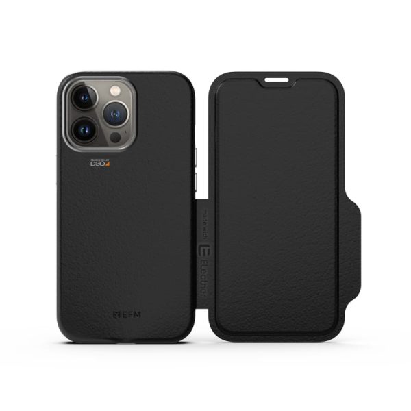 EFM Monaco Leather Wallet Case Armour with D3O 5G Signal Plus for iPhone 13 Pro (6.1" Pro) - Black - Image 6