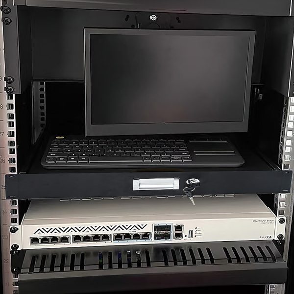 19" Rack Mount 2U Steel Plate DJ Drawer Equipment Cabinet Locking Lockable - Image 2