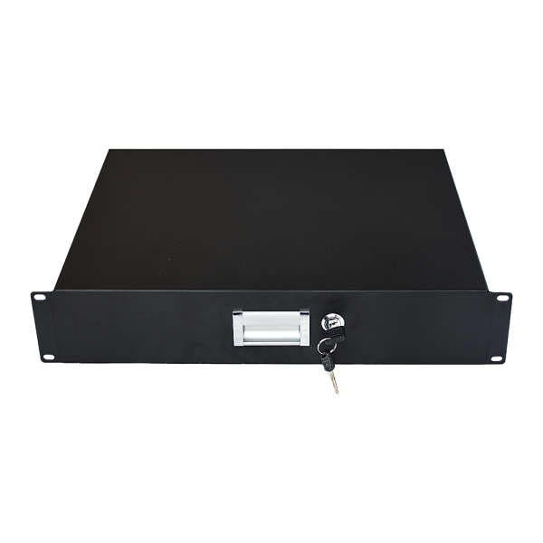 19" Rack Mount 2U Steel Plate DJ Drawer Equipment Cabinet Locking Lockable - Image 5