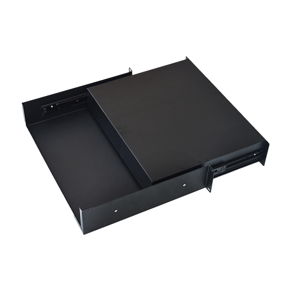19" Rack Mount 2U Steel Plate DJ Drawer Equipment Cabinet Locking Lockable - Image 6