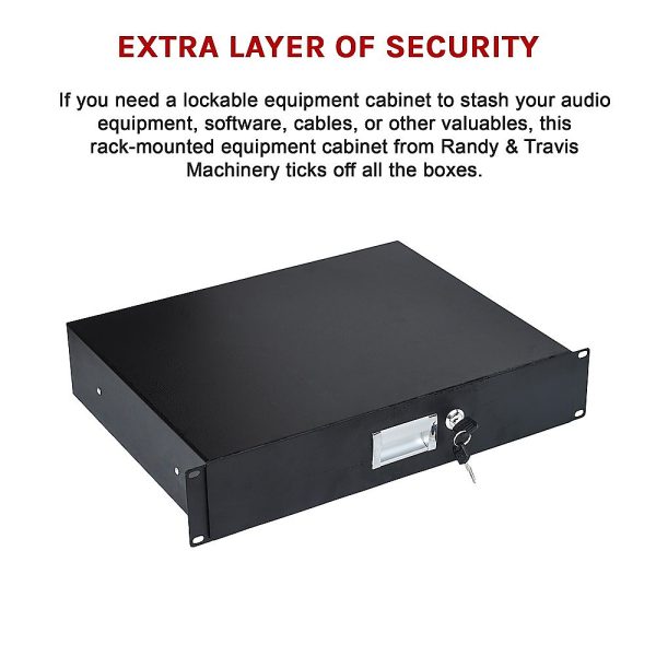 19" Rack Mount 2U Steel Plate DJ Drawer Equipment Cabinet Locking Lockable - Image 11