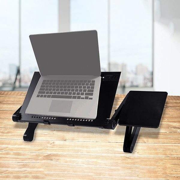Aluminium Alloy Folding Laptop Computer Stand Desk Table Tray On Bed Mouse - Image 2
